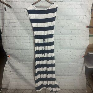 GAP Navy and White Striped Maxi Dress
